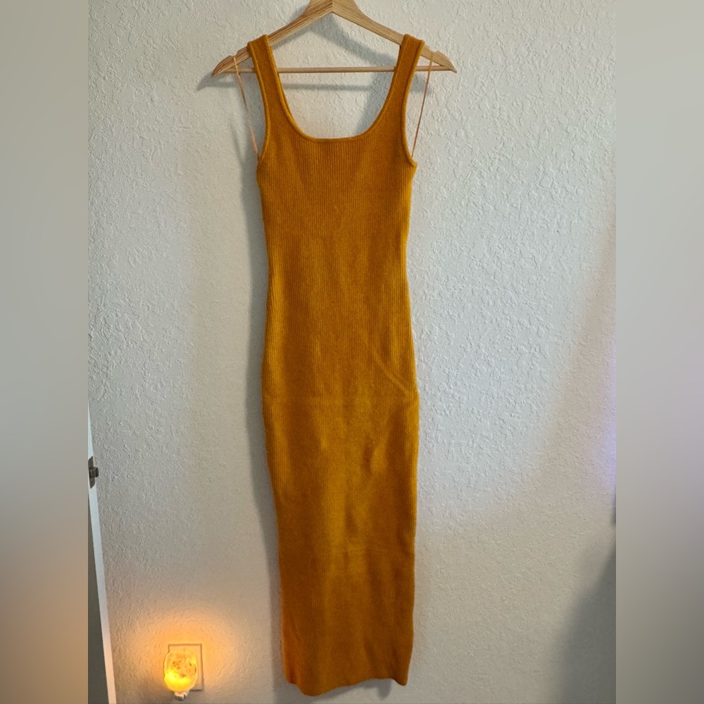 Camila Coelho Golden Bodycon Maxi Sweater Dress
